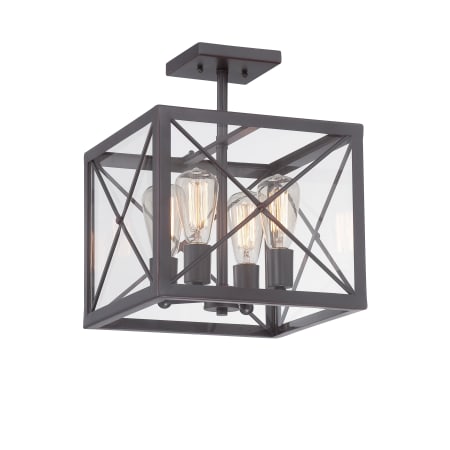 Designers Fountain High Line 4 Light Semi-Flush Ceiling Fixture Satin Bronze