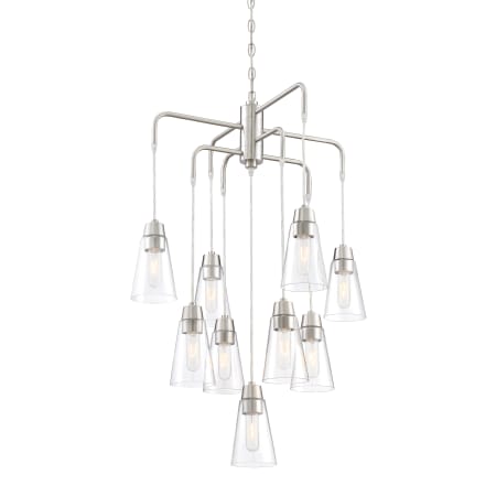 Designers Fountain Echo 9 Light 3 Tier Chandelier Satin Platinum