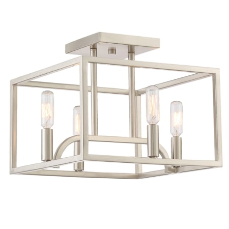 Designers Fountain Uptown 4 Light 12" Wide Semi-flush Ceiling Fixture Satin Platinum