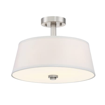 Designers Fountain Studio 2 Light 15" Wide Semi-Flush Drum Ceiling Fixture Satin Platinum