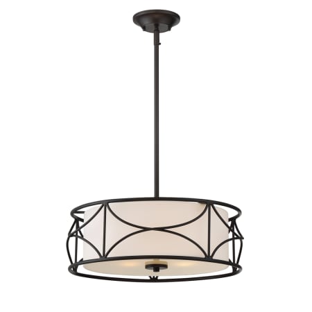Designers Fountain Avara 18" Wide 2 Light Pendant with Fabric Shade Oil Rubbed Bronze