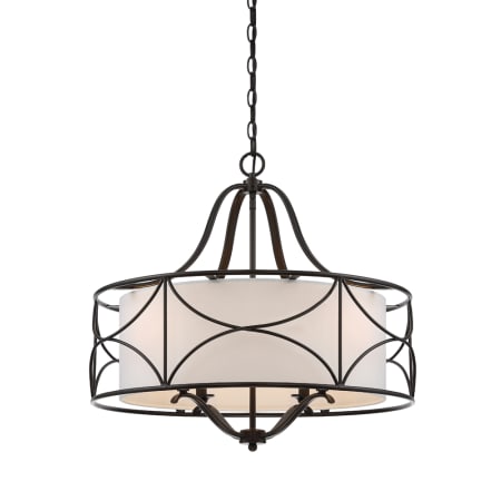 Designers Fountain Avara 24" Wide 2 Light Chandelier with Fabric Shade Oil Rubbed Bronze