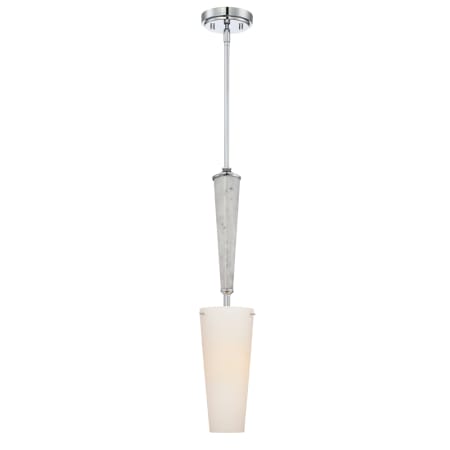 Designers Fountain Lusso 6" Wide 1 Light Pendant with Opal Shade Chrome