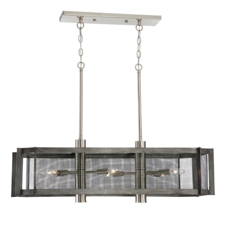 Designers Fountain Baxter 6 Light 35" Wide Single Tier Billiard Chandelier with Black Mesh Shade Weathered Iron