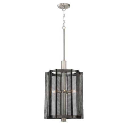 Designers Fountain Baxter 5 Light 16" Wide Single Pendant with Black Mesh Shade Weathered Iron