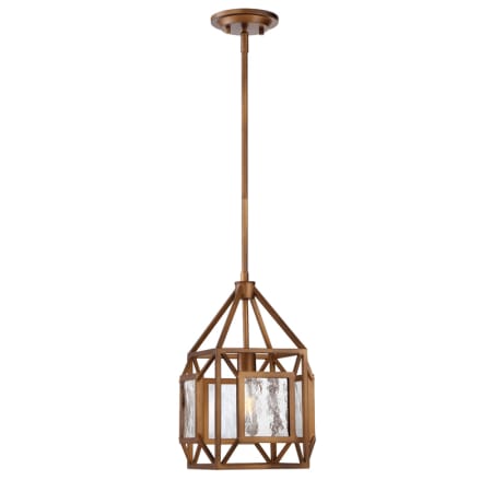 Designers Fountain Athina 1 Light 10" Wide Pendant with Water Glass Shades Gilded Bronze