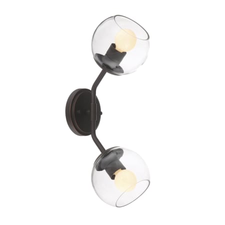 Designers Fountain Meridian 2 Light 5-1/4" Wide Bathroom Vanity Light with Glass Shades Satin Bronze