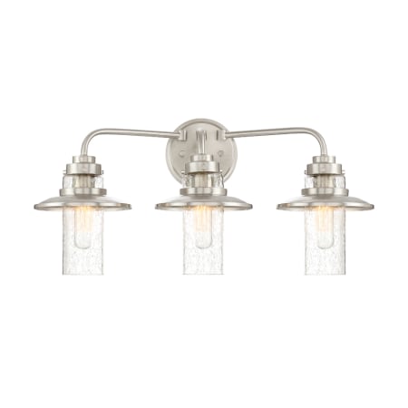 Designers Fountain Dover 3 Light 22" Wide Bathroom Vanity Light with Seedy Glass Shades Satin Platinum