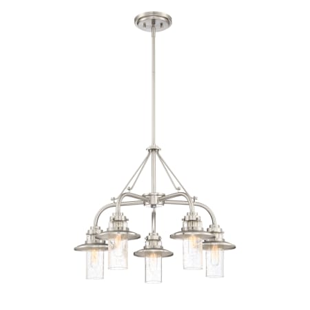 Designers Fountain Dover 5 Light 26" Wide Chandelier with Seedy Glass Shades Satin Platinum