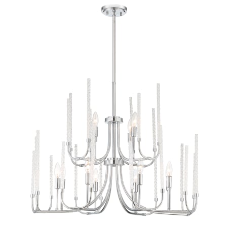 Designers Fountain Laretto 12 Light 31" Wide Taper Candle Chandelier Chrome