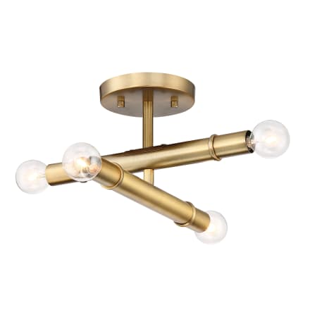 Designers Fountain Emmett 4 Light 12" Wide Semi-Flush Ceiling Fixture Old Satin Brass