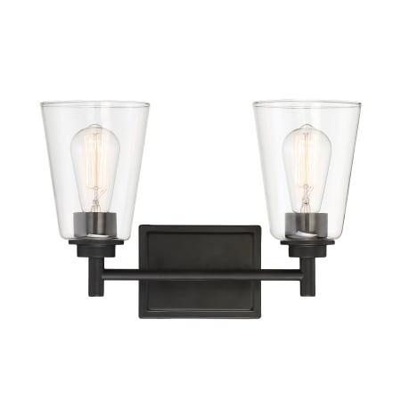 Designers Fountain Westin 2 Light 15" Wide Bathroom Vanity Light Matte Black