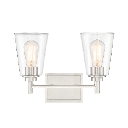 Designers Fountain Westin 2 Light 15" Wide Bathroom Vanity Light Satin Platinum