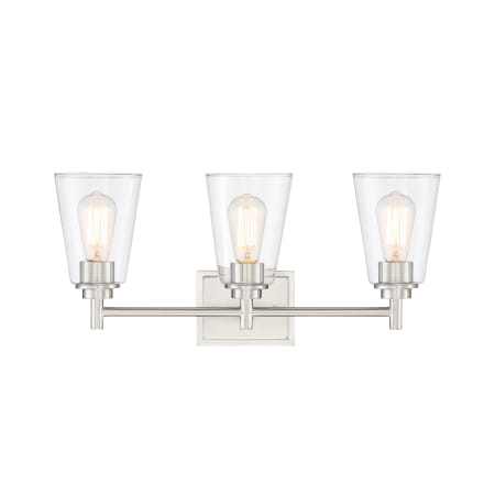 Designers Fountain Westin 3 Light 23" Wide Bathroom Vanity Light Satin Platinum