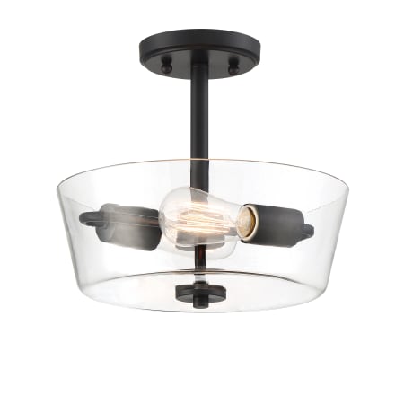 Designers Fountain Westin 2 Light 12" Wide Semi-flush Ceiling Fixture Matte Black