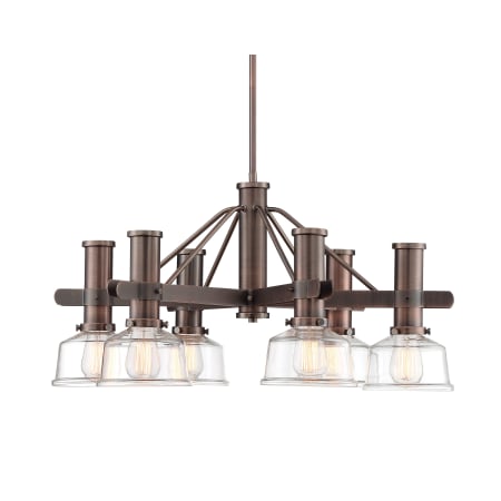 Designers Fountain Carson 6 Light 28" Wide Chandelier Satin Copper Bronze