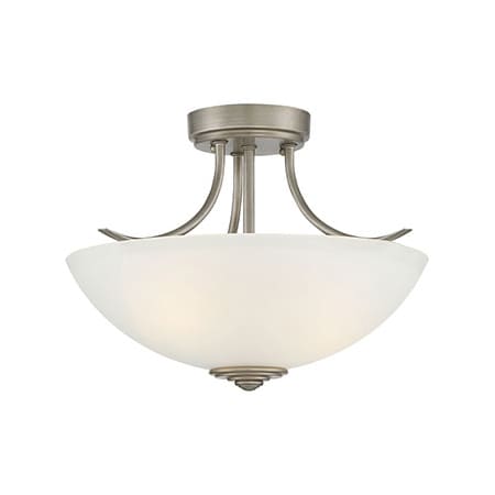 Designers Fountain Montego 2 Light Semi-Flush Ceiling Fixture with Frosted Shade Matte Pewter