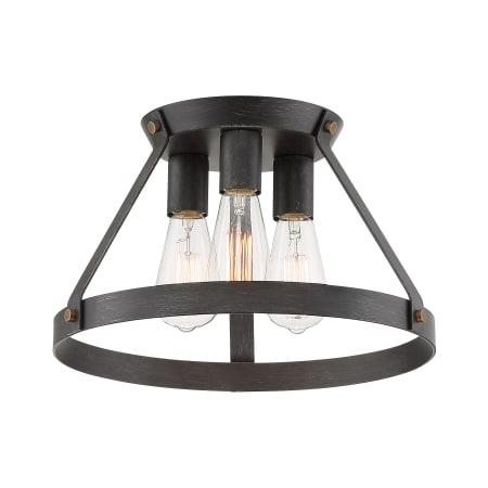 Designers Fountain Wicker Park 3 Light 15" Wide Semi-Flush Ceiling Fixture Weathered Pewter