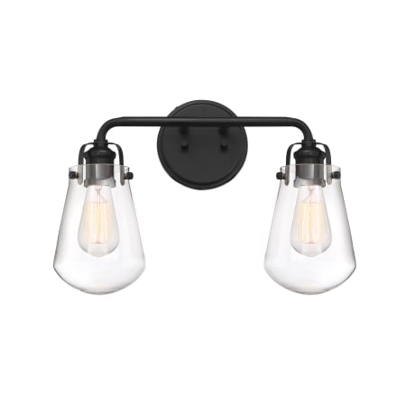 Designers Fountain Elliott 2 Light 16" Wide Bathroom Vanity Light Matte Black