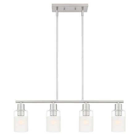 Designers Fountain Cedar Lane 4 Light 31" Wide Linear Chandelier Brushed Nickel