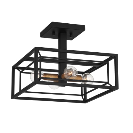 Designers Fountain Within 4 Light 12" Wide Semi-Flush Square Ceiling Fixture Matte Black