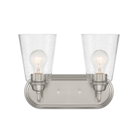 Designers Fountain Zane 2 Light 13" Wide Bathroom Vanity Light Brushed Nickel