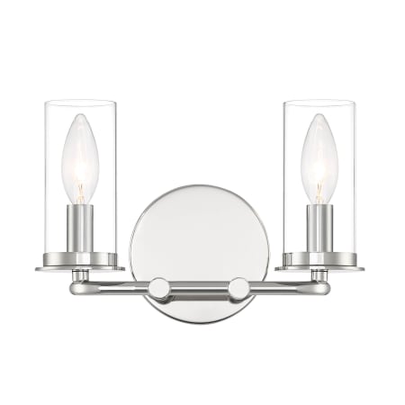 Designers Fountain Hudson Heights 2 Light 11" Wide Vanity Light Polished Nickel