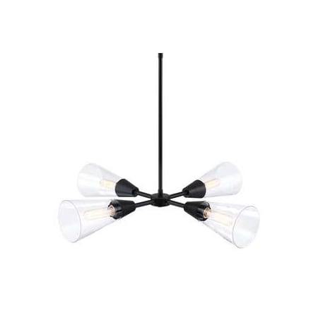 Designers Fountain Norro 4 Light 30" Wide Chandelier Matte Black