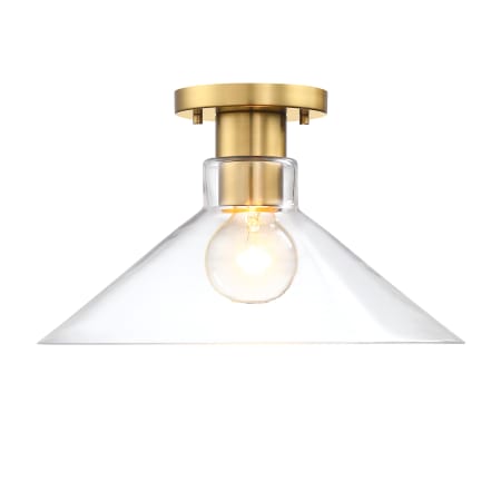 Designers Fountain Leena 14" Wide Semi-flush Ceiling Fixture Brushed Gold