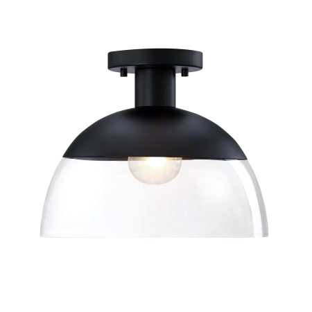 Designers Fountain Rey 13" Wide Semi-flush Ceiling Fixture Matte Black