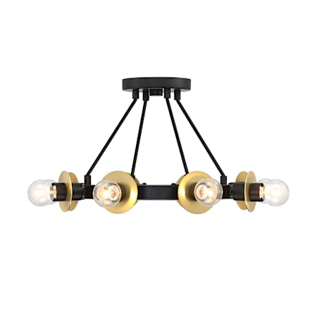 Designers Fountain Harmoni 8 Light 16" Wide Semi-flush Ceiling Fixture Matte Black