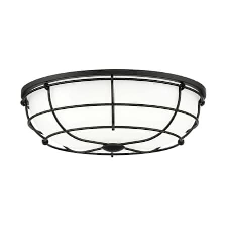 Designers Fountain Vintage 16" Wide Integrated LED Flush Mount Drum Ceiling Fixture Matte Black