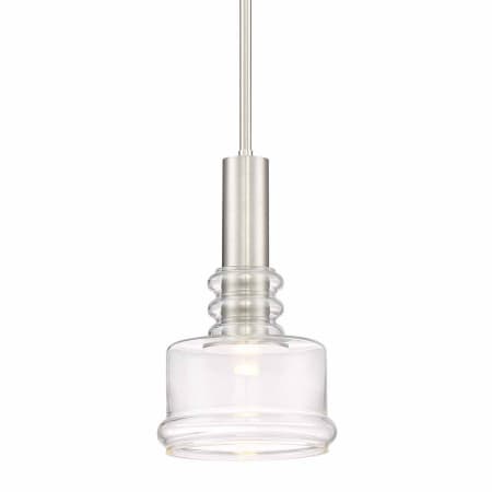 Designers Fountain Kami Single Light 8" Wide LED Pendant Satin Platinum