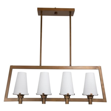 Designers Fountain Hyde Park 4 Light Pendant with Opal Shade Vintage Gold