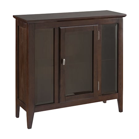 Design House Ryan 32" 1 Door Wood Curio Chocolate Oak