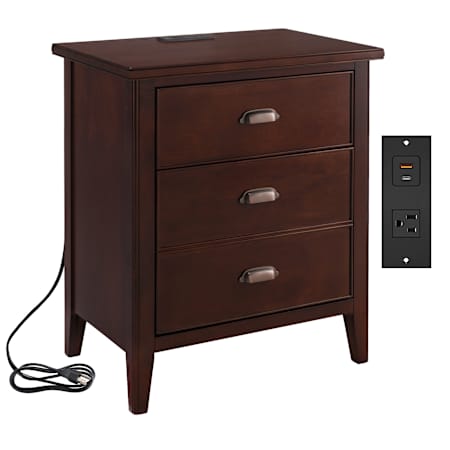 Design House Laurent 24" Wide Wood Nightstand Chocolate Cherry