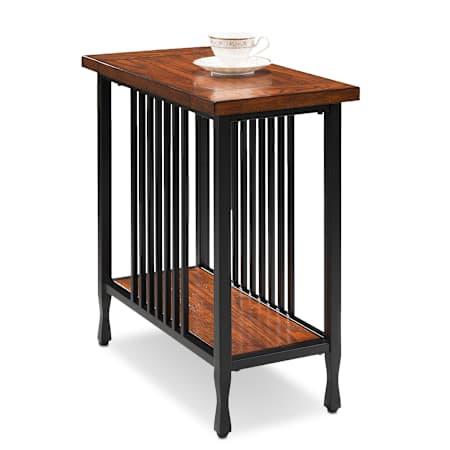 Design House Ironcraft 24" Wide Wood Top Iron Table Mission Oak / Black