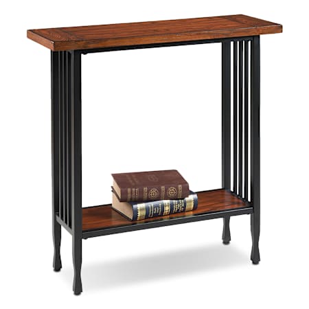 Design House Ironcraft 30" Wide Wood Top Iron Table Mission Oak / Black