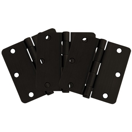 Design House 3-1/2" x 3-1/2" Plain Bearing 1/4" Radius Corner Mortise Hinge - Pack of Three Hinges Oil Rubbed Bronze