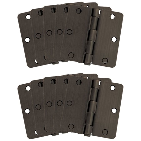 Design House 3-1/2" x 3-1/2" Plain Bearing 1/4" Radius Corner Mortise Hinge - Pack of 10 Oil Rubbed Bronze