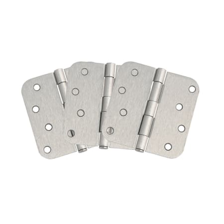 Design House 4" x 4" Plain Bearing 5/8" Radius Corner Mortise Hinge - Pack of Three Hinges Satin Nickel