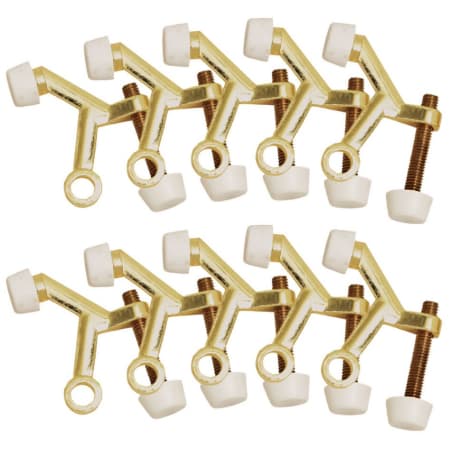 Design House 2-1/8 Inch Hinge Pin Door Stop - Pack of 10 Polished Brass
