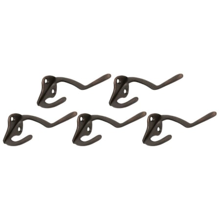 Design House Double Coat and Hat Hook - Pack of 5 Oil Rubbed Bronze