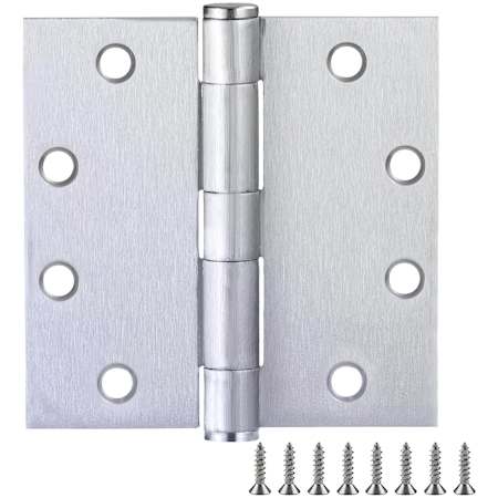 Design House 4-1/2" x 4-1/2" Butt Square Corner Surface Mount Door Hinge - Pack of 12 Brushed Chrome
