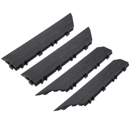 Design House 3" x 12" Textured Polymer Interlocking Deck Tile Corner Trim - Sold by Pack (4-Pack) Modern Ebony