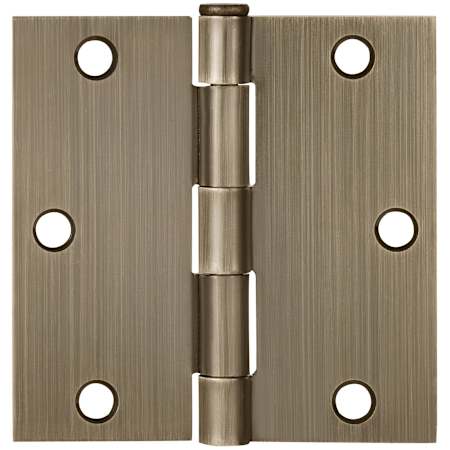 Design House 3-1/2" x 3-1/2" Butt Square Corner Surface Mount Door Hinge - Pack of 9 Antique Brass