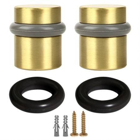 Design House 1-1/2 Inch Floor Mounted Peg Door Stop - Pack of 2 Satin Brass