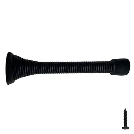 Design House 3-1/8 Inch Baseboard Mounted Spring Door Stop Matte Black