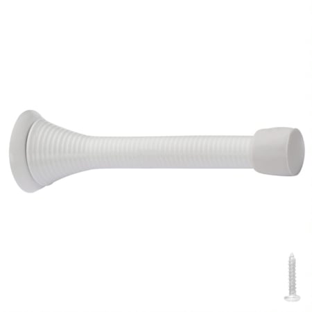 Design House 3-1/8 Inch Baseboard Mounted Spring Door Stop - Pack of 10 White