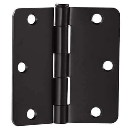 Design House 3-1/2" x 3-1/2" Butt 1/4" Radius Corner Surface Mount Door Hinge - Pack of 6 Matte Black